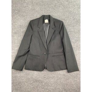 Vintage Pant-Her Blazer Women's 9/10 Black Button Up USA Made Polyester NWOT